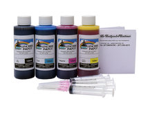 Trousse de recharge 120ml (noire et couleurs) pour CANON - encre noire pigmentée